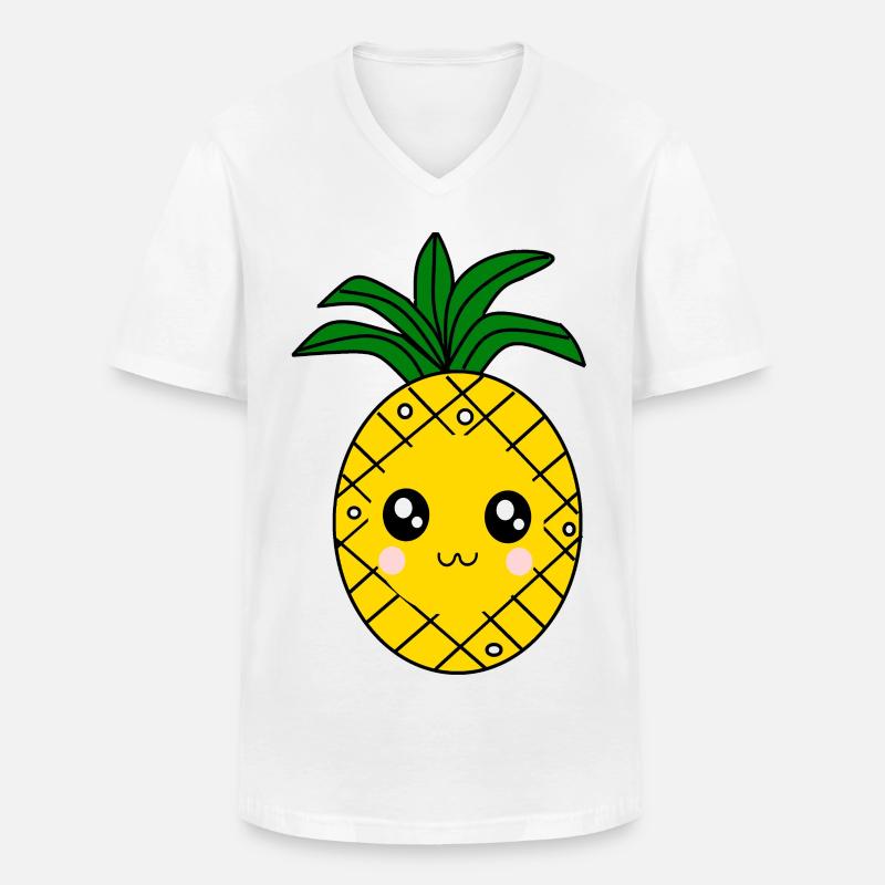 Fasching, Karneval, Kostüm, Ananas - Männer-T-Shirt mit V-Ausschnitt - Weiß