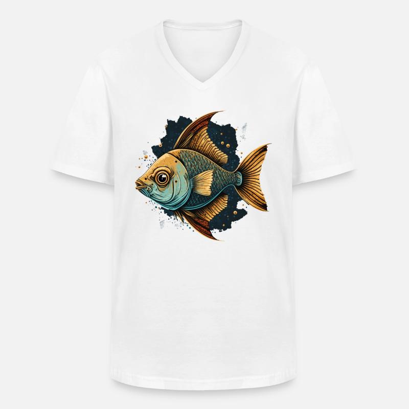 Fische in freier Wildbahn - Männer-T-Shirt mit V-Ausschnitt - Weiß