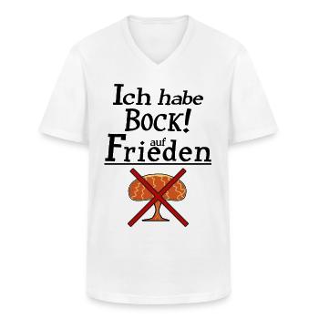 Ich habe Bock auf Frieden - Männer-T-Shirt mit V-Ausschnitt - Weiß - Vorne - AI Model Male 185 light (185cm)
