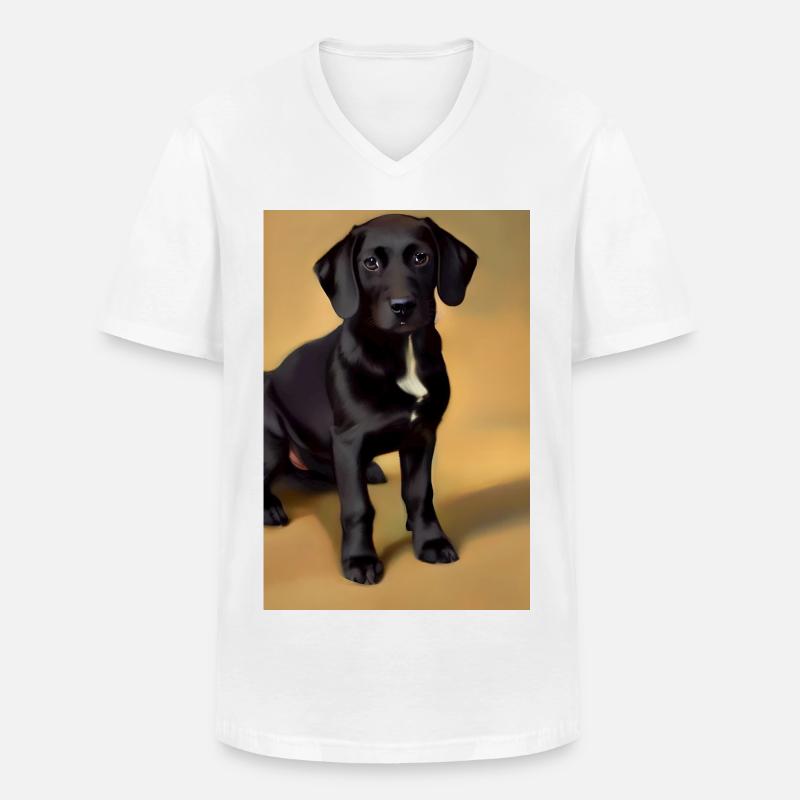 Hunde Bild - Männer-T-Shirt mit V-Ausschnitt - Weiß