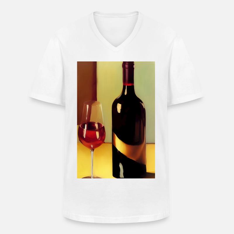 Wein Trinker - Männer-T-Shirt mit V-Ausschnitt - Weiß