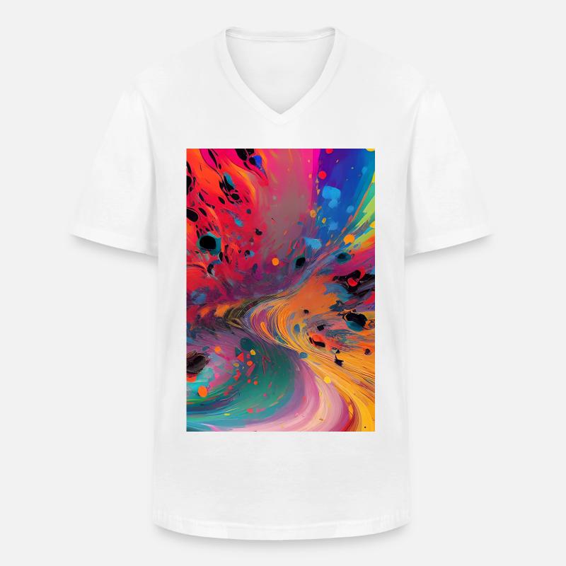 Abstrakte Kunst - Männer-T-Shirt mit V-Ausschnitt - Weiß