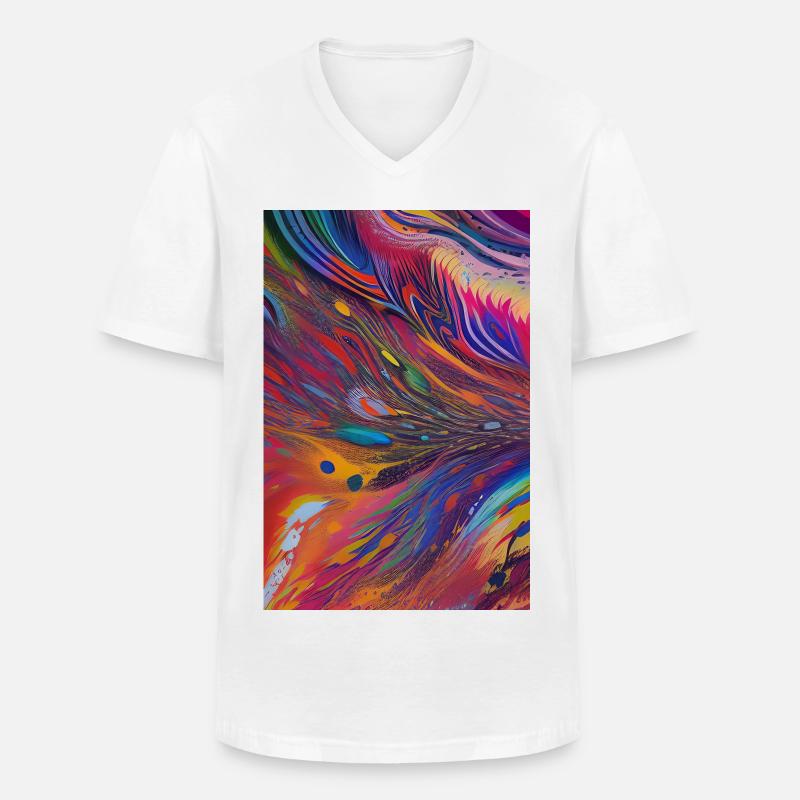 Abstrakte Kunst - Männer-T-Shirt mit V-Ausschnitt - Weiß