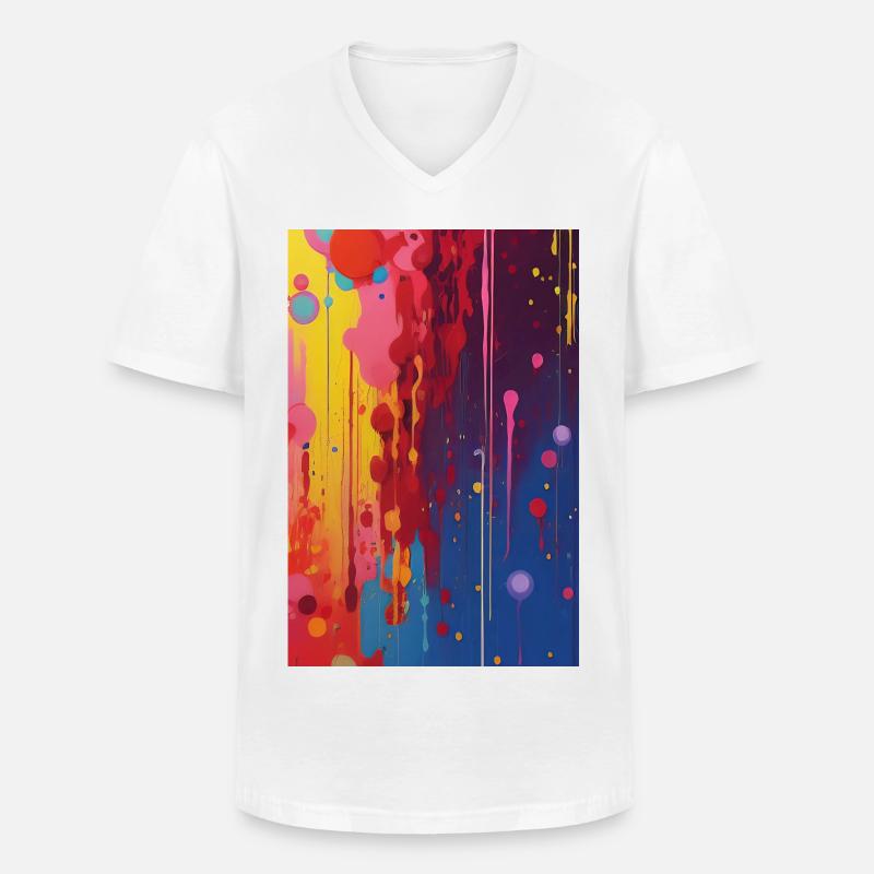 Abstrakte Kunst - Männer-T-Shirt mit V-Ausschnitt - Weiß