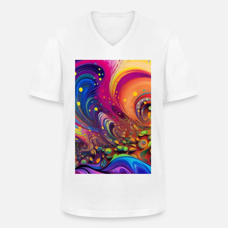 Abstrakte Kunst - Männer-T-Shirt mit V-Ausschnitt - Weiß