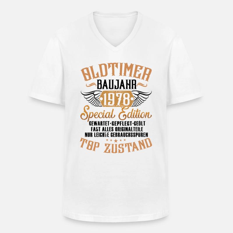oldtimer 1978 originalzustand - Männer-T-Shirt mit V-Ausschnitt - Weiß