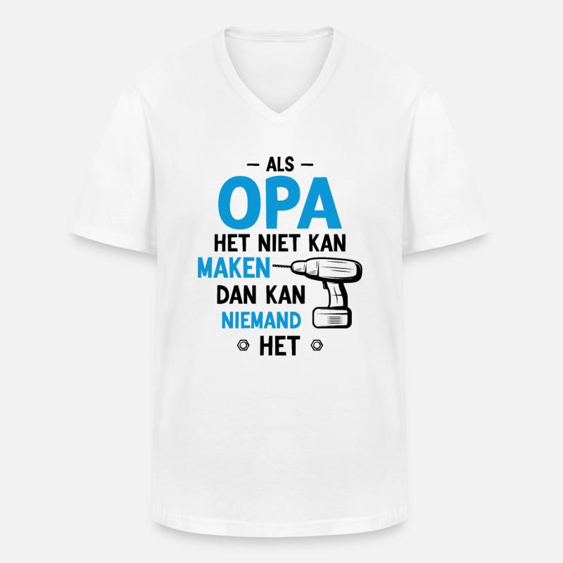 Opa's Ongeëvenaarde Vaardigheden - Männer-T-Shirt mit V-Ausschnitt - Weiß