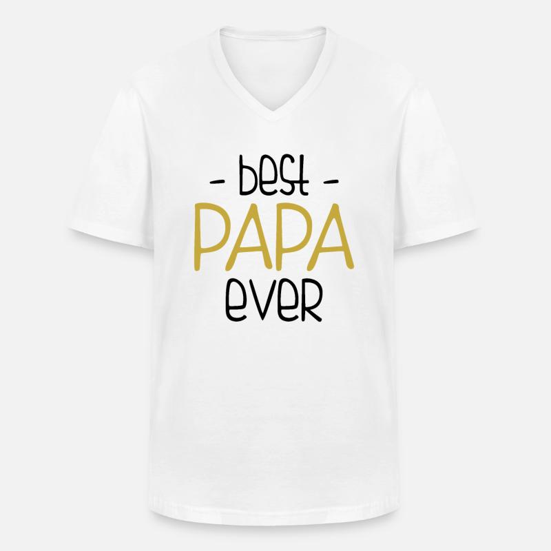 Beste papa ooit - Männer-T-Shirt mit V-Ausschnitt - Weiß