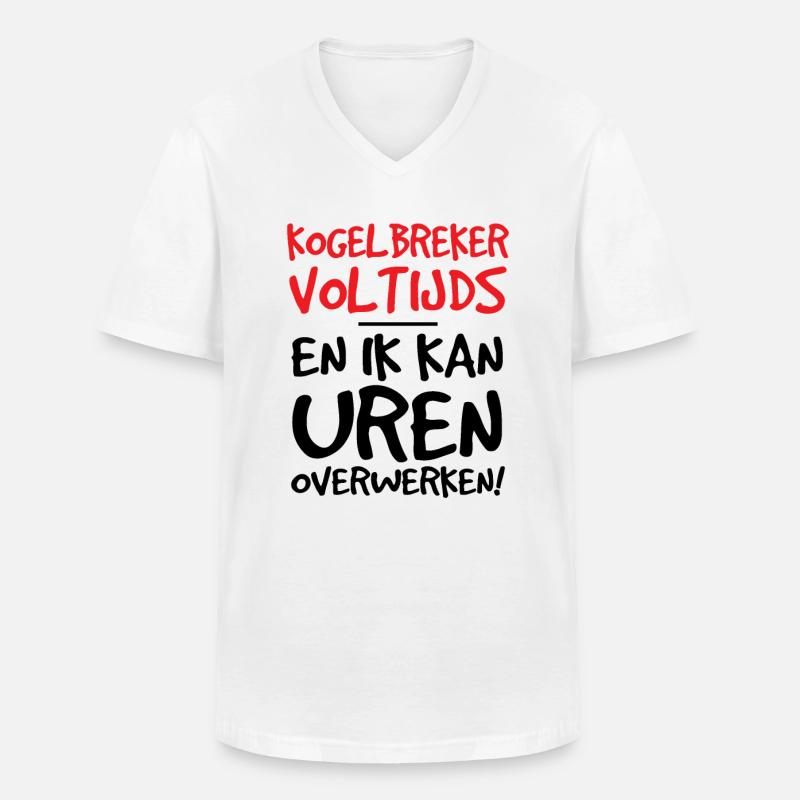 Fulltime Casse Couilles - Männer-T-Shirt mit V-Ausschnitt - Weiß