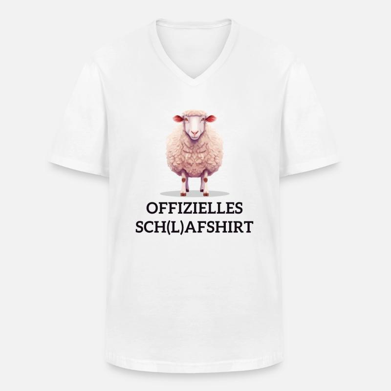 Schlafschatz Schaf - Männer-T-Shirt mit V-Ausschnitt - Weiß