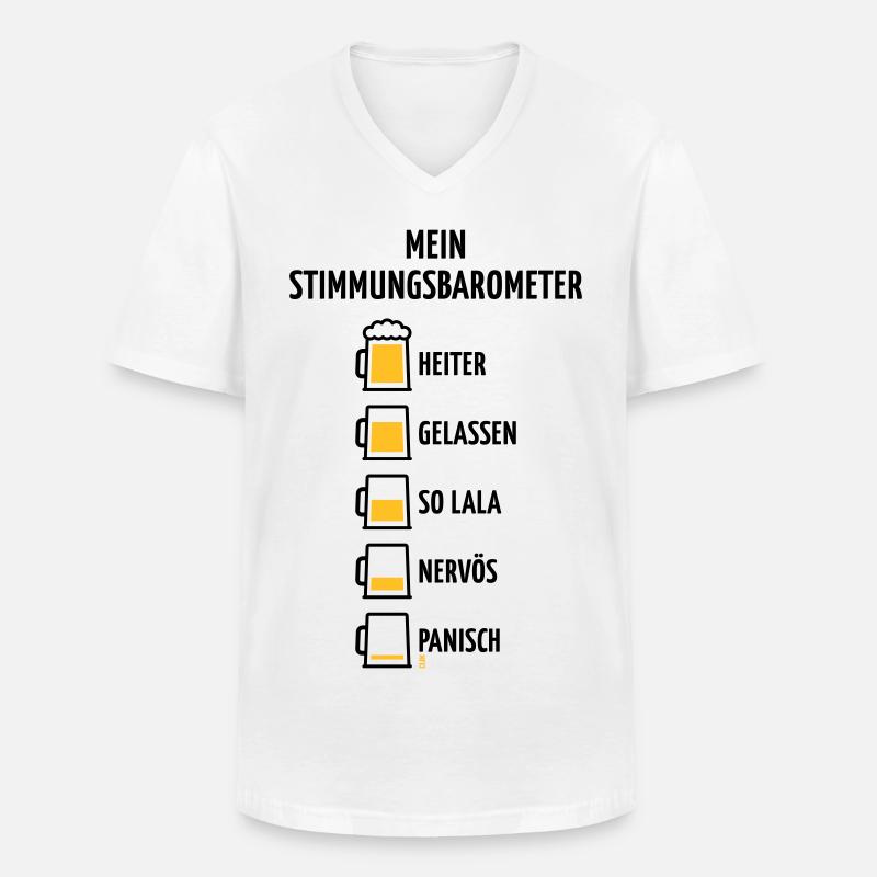 Mein Stimmungsbarometer (Bier / V1 / POS) - Männer-T-Shirt mit V-Ausschnitt - Weiß