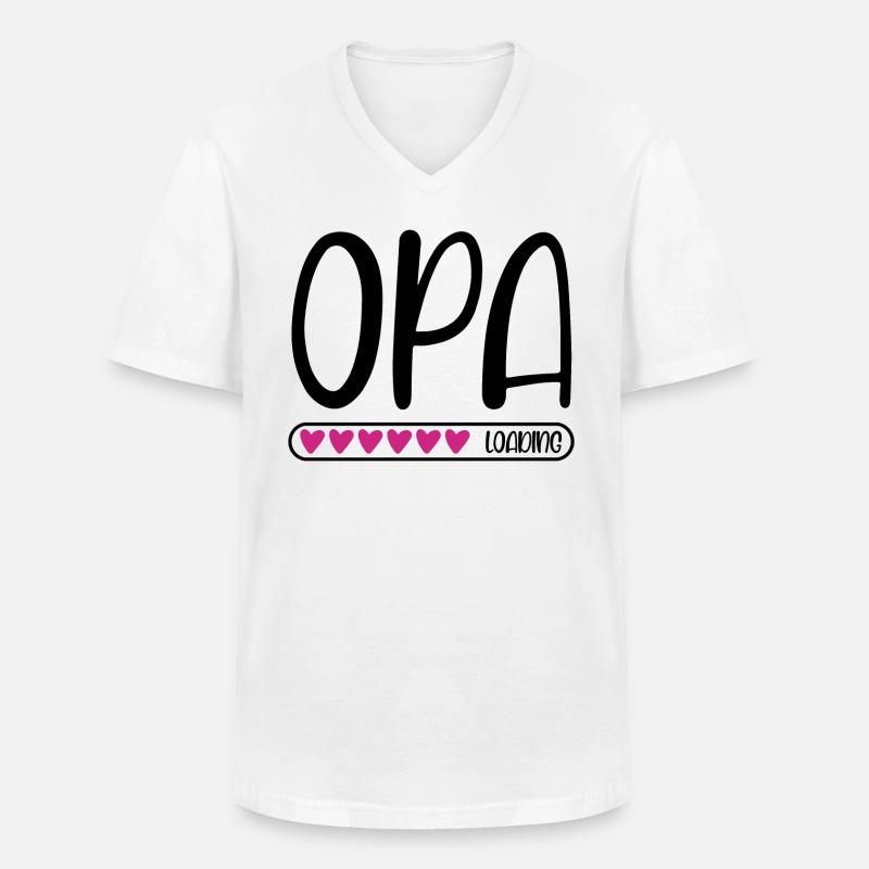 Opa loading - Männer-T-Shirt mit V-Ausschnitt - Weiß