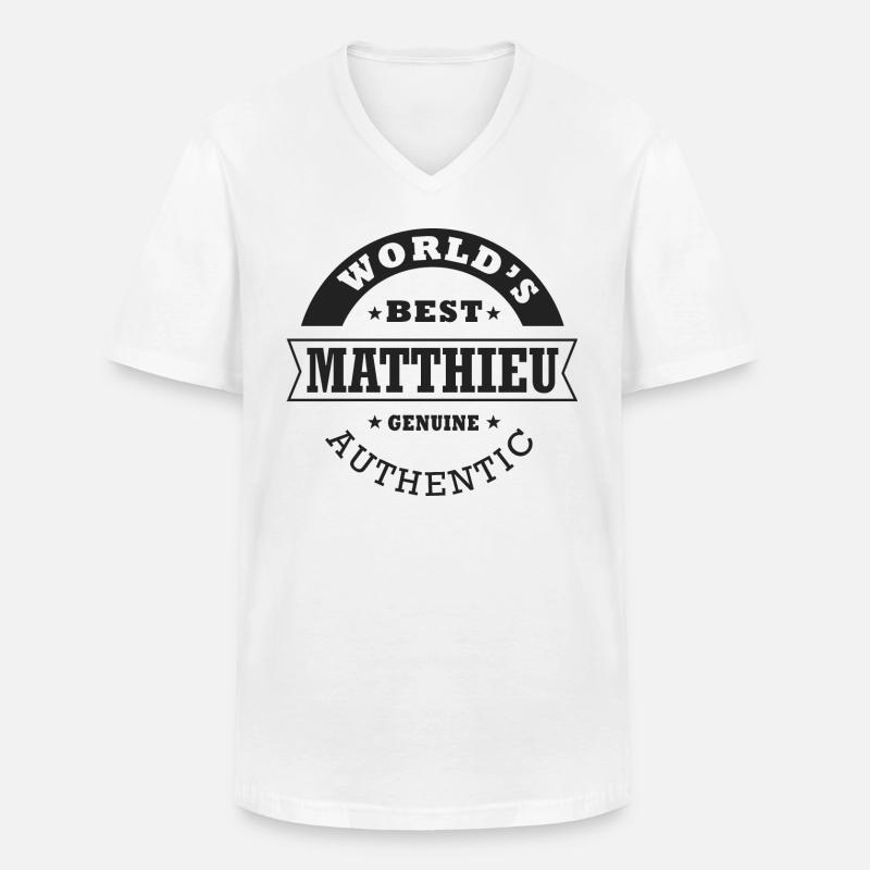 Matthäus Geschenk Matthäus Name Matthäus - Männer-T-Shirt mit V-Ausschnitt - Weiß