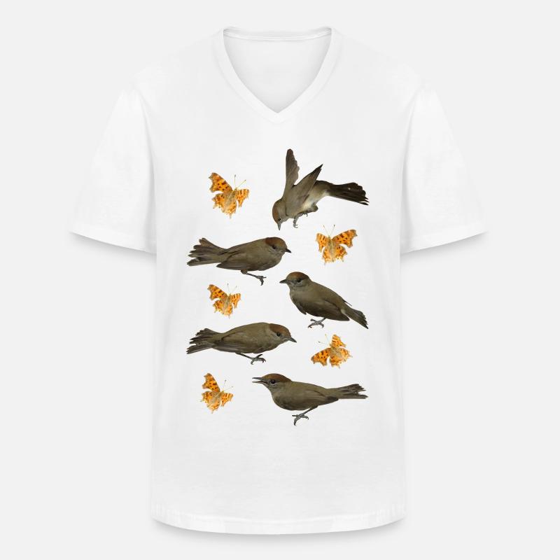 Blackcap with C-butterfly - Men's V-Neck T-Shirt - white