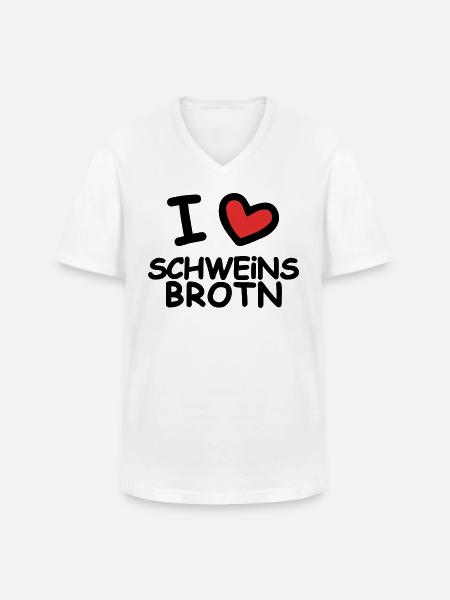 I Love Schweinsbrotn - Männer-T-Shirt mit V-Ausschnitt - Weiß