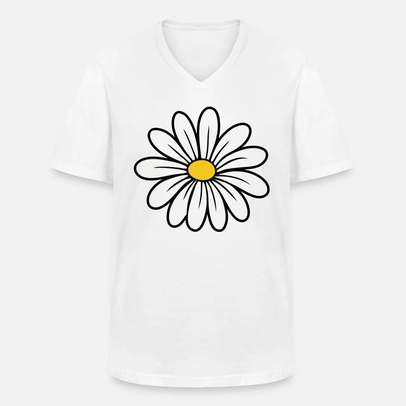 Gänseblümchen - Männer-T-Shirt mit V-Ausschnitt - Weiß