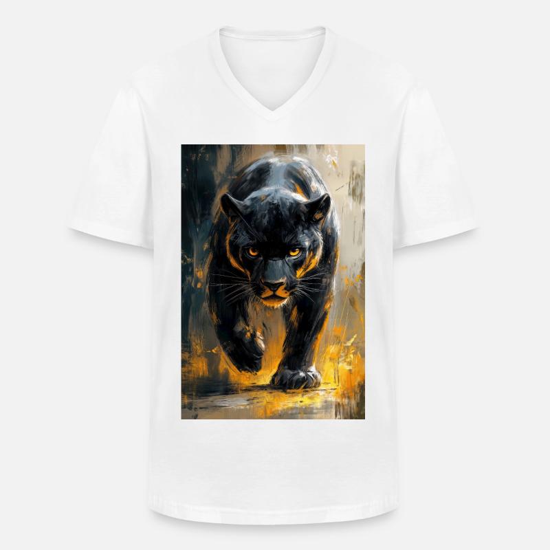 Illustration eines Panthers - Männer-T-Shirt mit V-Ausschnitt - Weiß