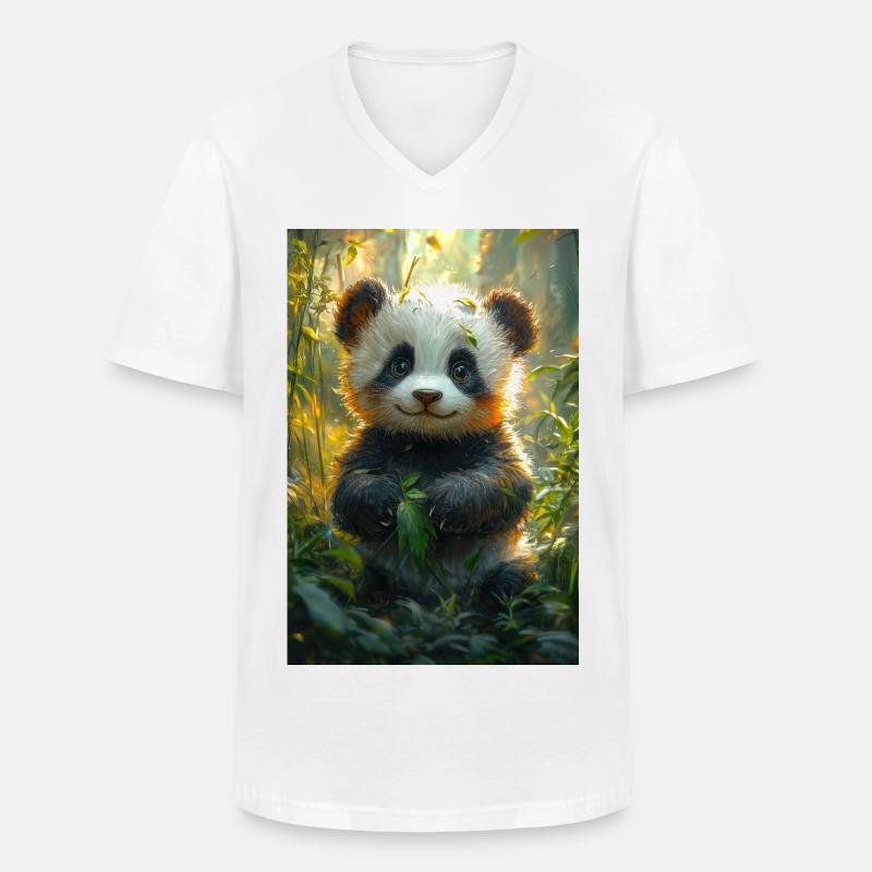 Illustration eines Pandas - Männer-T-Shirt mit V-Ausschnitt - Weiß