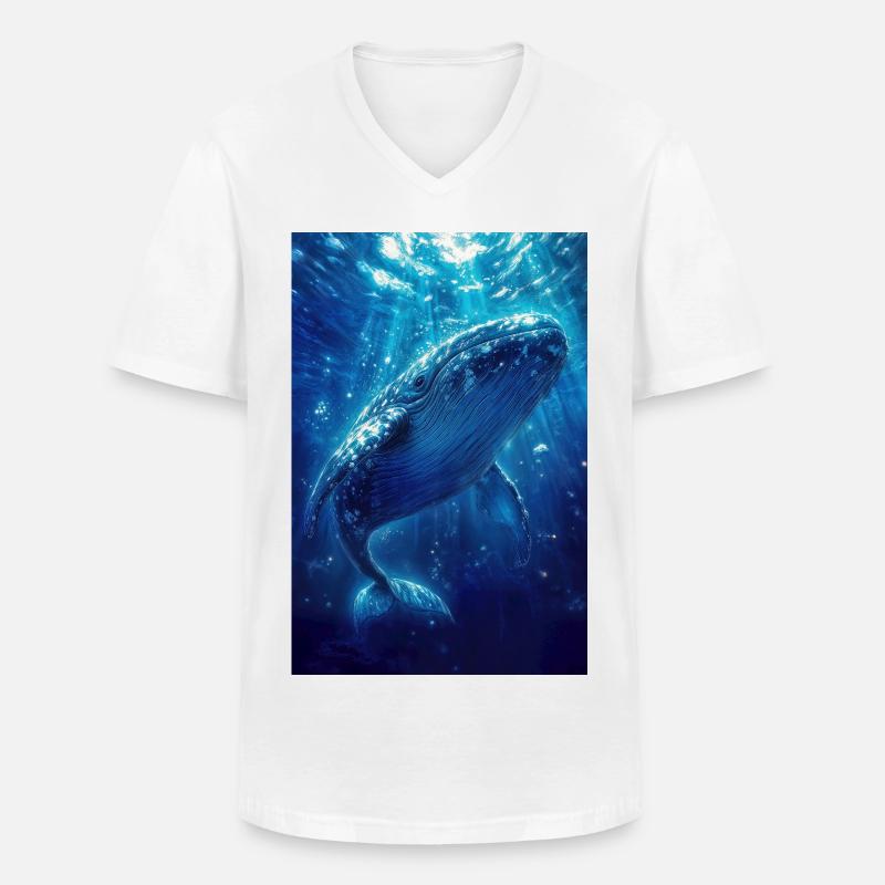 Illustration eines Wals - Männer-T-Shirt mit V-Ausschnitt - Weiß