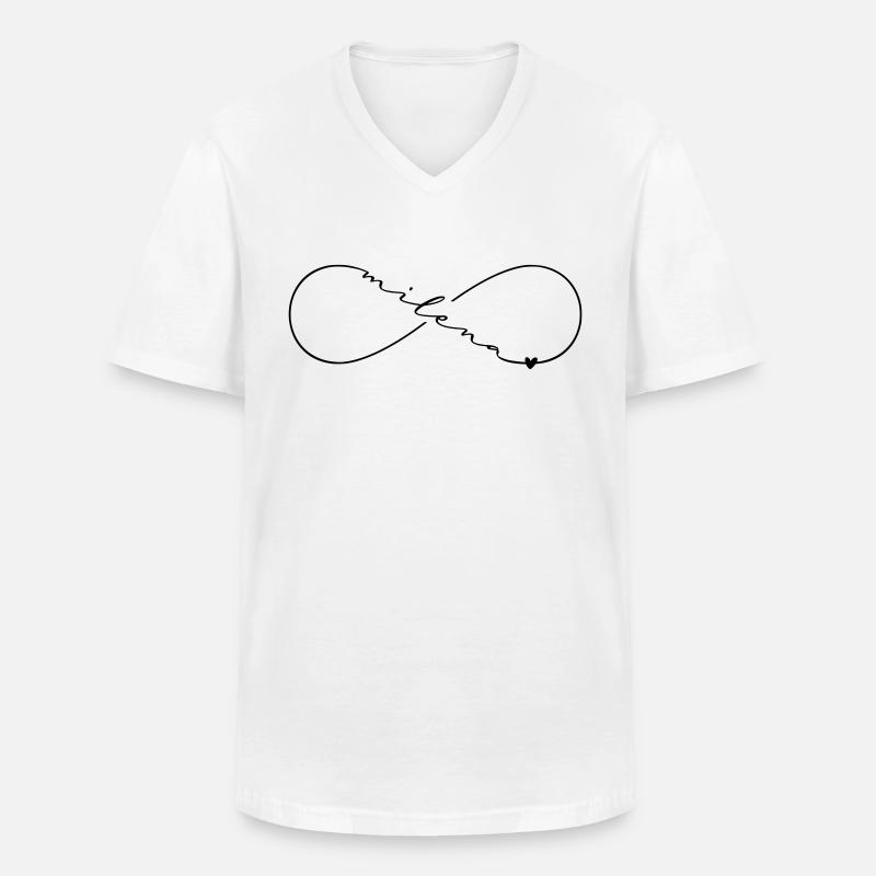 Milena Name Infinitysymbol - Männer-T-Shirt mit V-Ausschnitt - Weiß