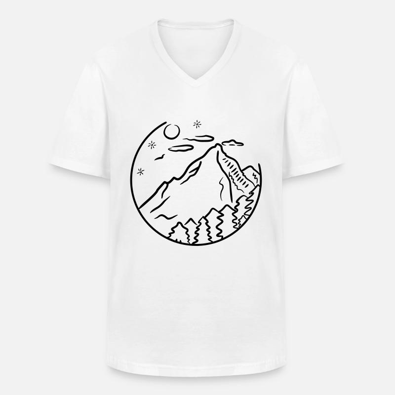 Berge - - Männer-T-Shirt mit V-Ausschnitt - Weiß