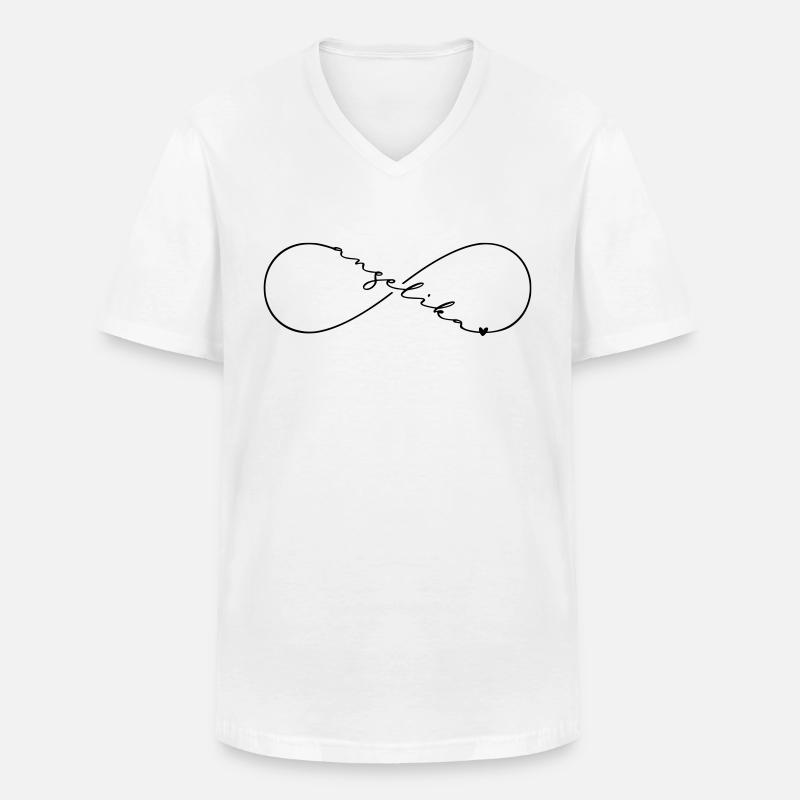 Angelika Name Infinitysymbol - Männer-T-Shirt mit V-Ausschnitt - Weiß