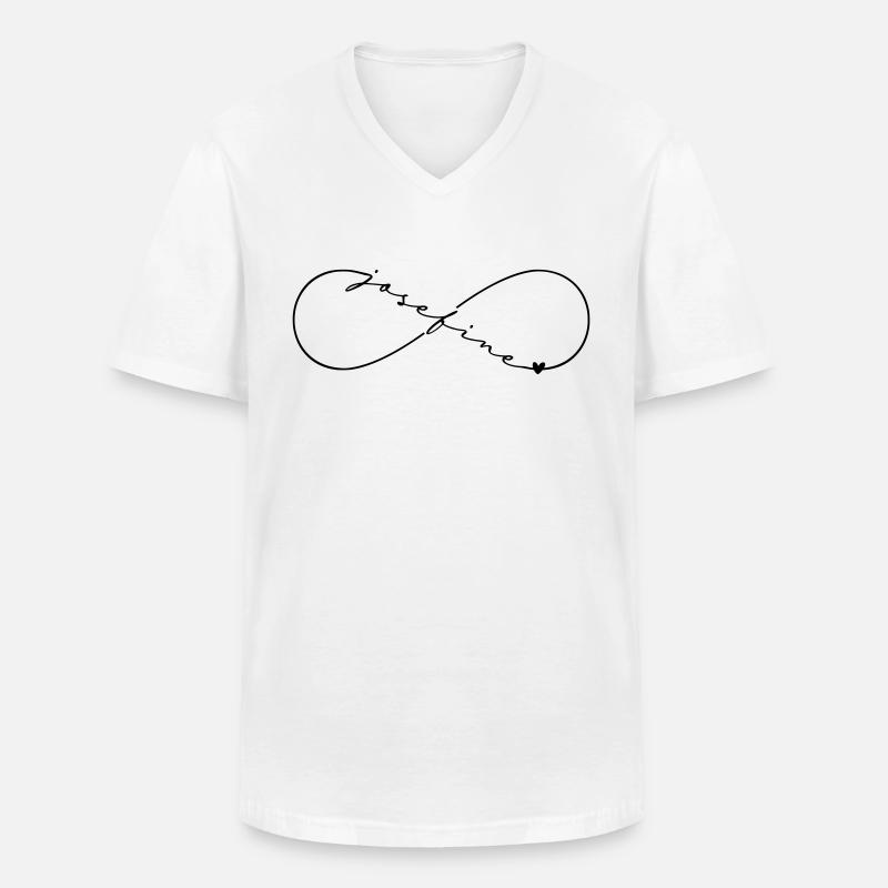 Josefine Name Infinitysymbol - Männer-T-Shirt mit V-Ausschnitt - Weiß