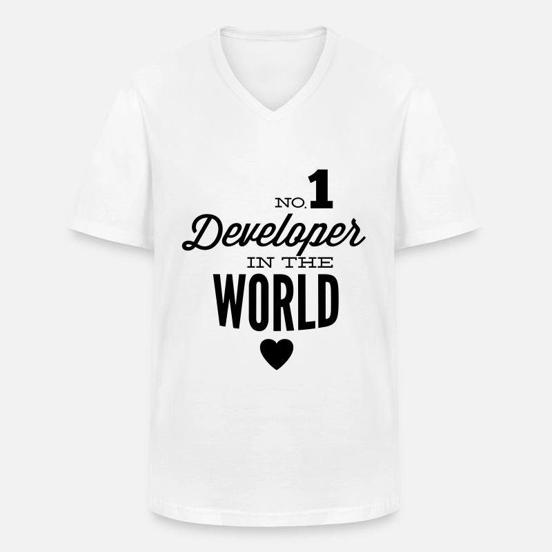 Bester Entwickler der Welt - Männer-T-Shirt mit V-Ausschnitt - Weiß