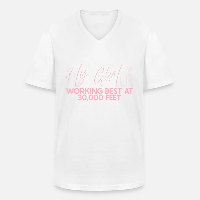 Stewardess Flugbegleiterin Flugzeugfahrt Luftfahrt - Männer-T-Shirt mit V-Ausschnitt - Weiß