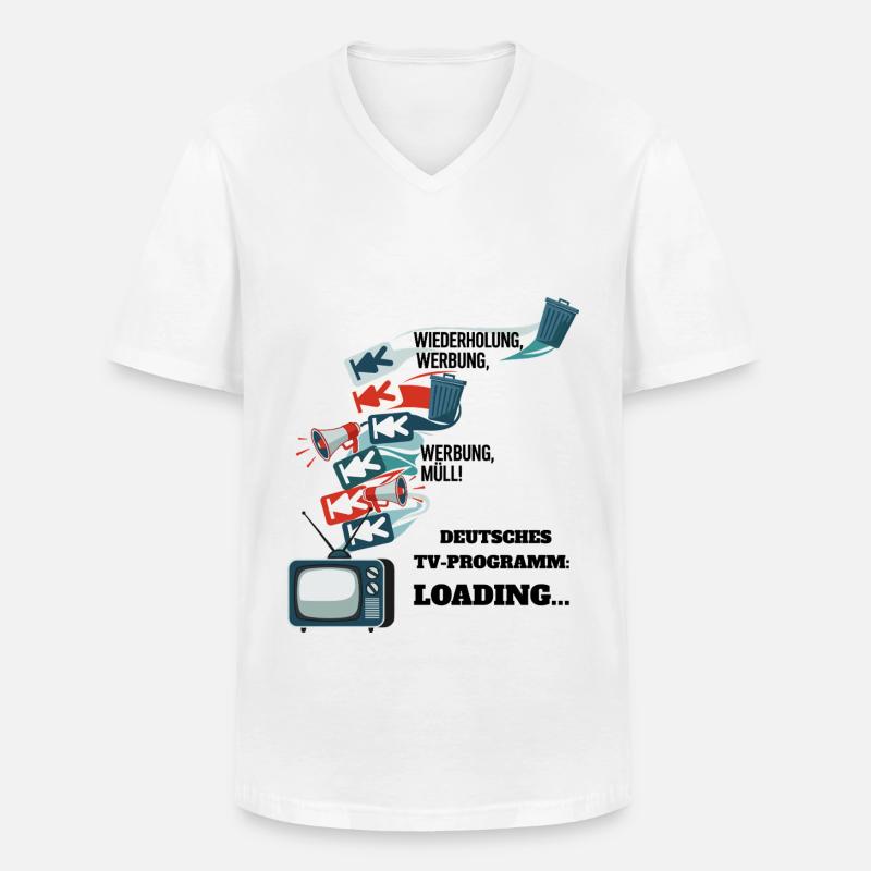 German TV Program: Loading... - Men's V-Neck T-Shirt - white