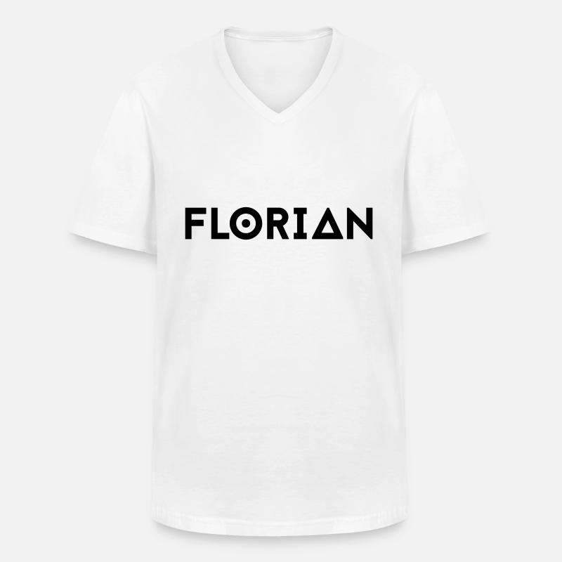 Vorname Florian - Männer-T-Shirt mit V-Ausschnitt - Weiß