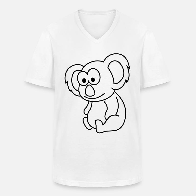 Koala Comic Tier - Männer-T-Shirt mit V-Ausschnitt - Weiß