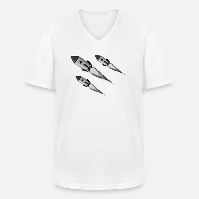 Rakete Raumfahrt Weltall Geschenkidee - Männer-T-Shirt mit V-Ausschnitt - Weiß