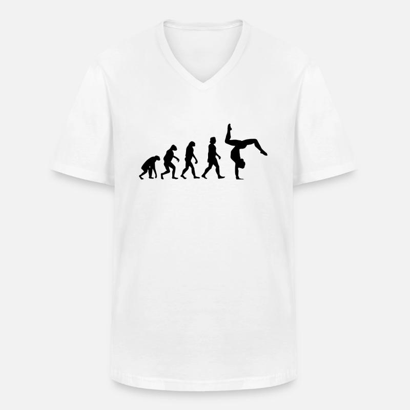 Turnen Handstand Evolution - Männer-T-Shirt mit V-Ausschnitt - Weiß