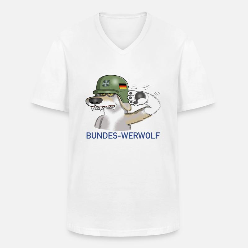 Bundes Werwolf - Männer-T-Shirt mit V-Ausschnitt - Weiß
