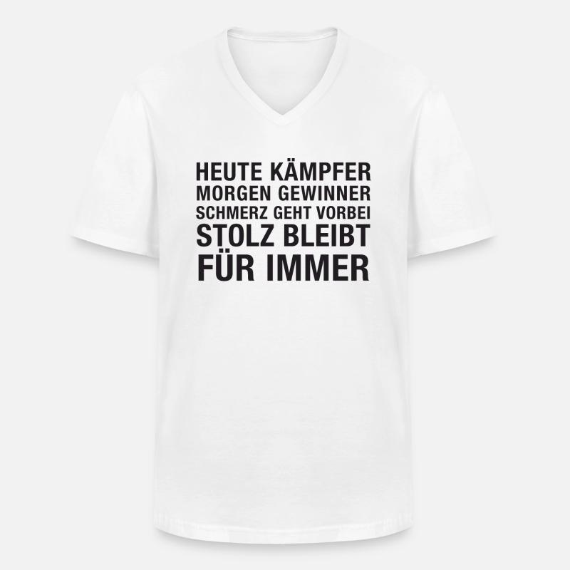Heute Kämpfer morgen Gewinner - Männer-T-Shirt mit V-Ausschnitt - Weiß