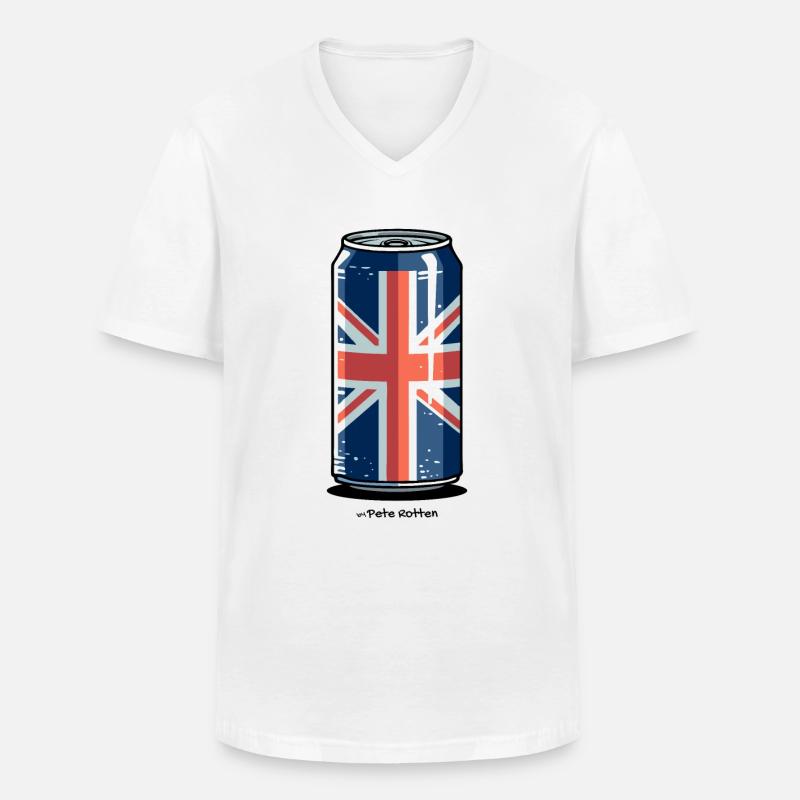 Barry's Dose mit britischer Flagge - Männer-T-Shirt mit V-Ausschnitt - Weiß