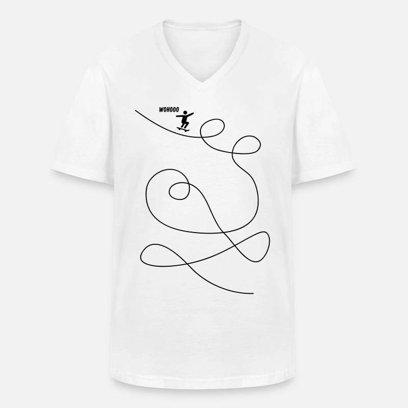 Skateboarder macht Looping Geschenk - Männer-T-Shirt mit V-Ausschnitt - Weiß