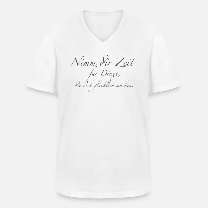nimm dir Zeit - Männer-T-Shirt mit V-Ausschnitt - Weiß