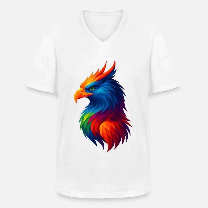 WPAP Stil Polygon Tiere - Greiff - Männer-T-Shirt mit V-Ausschnitt - Weiß