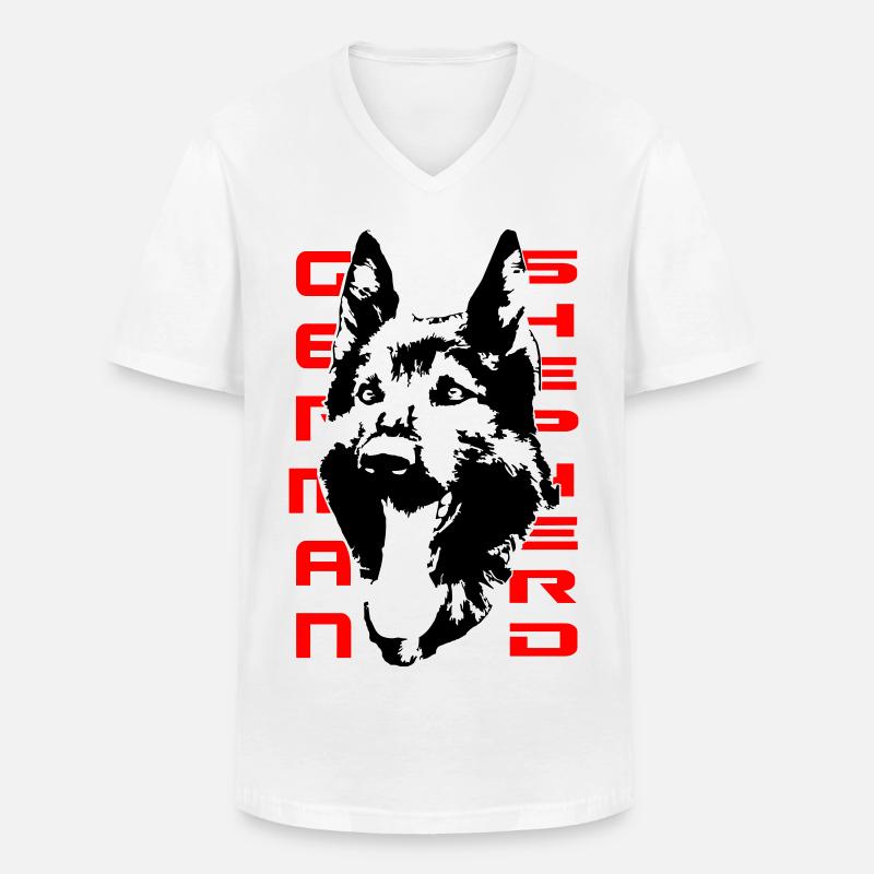 Wunderschöner Schäferhund Kopf - Männer-T-Shirt mit V-Ausschnitt - Weiß
