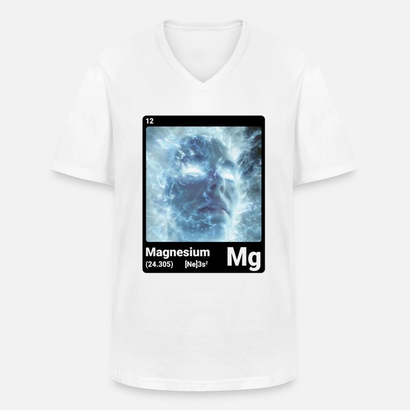 Periodensystem Element Magnesium (Mg) 012 - Männer-T-Shirt mit V-Ausschnitt - Weiß