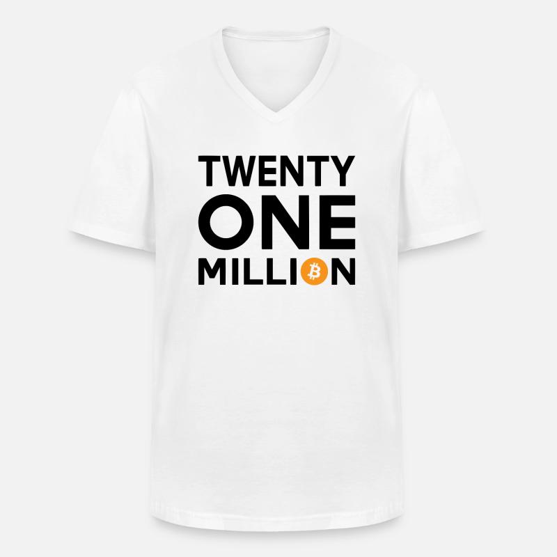 Bitcoin Twenty One Million - Männer-T-Shirt mit V-Ausschnitt - Weiß