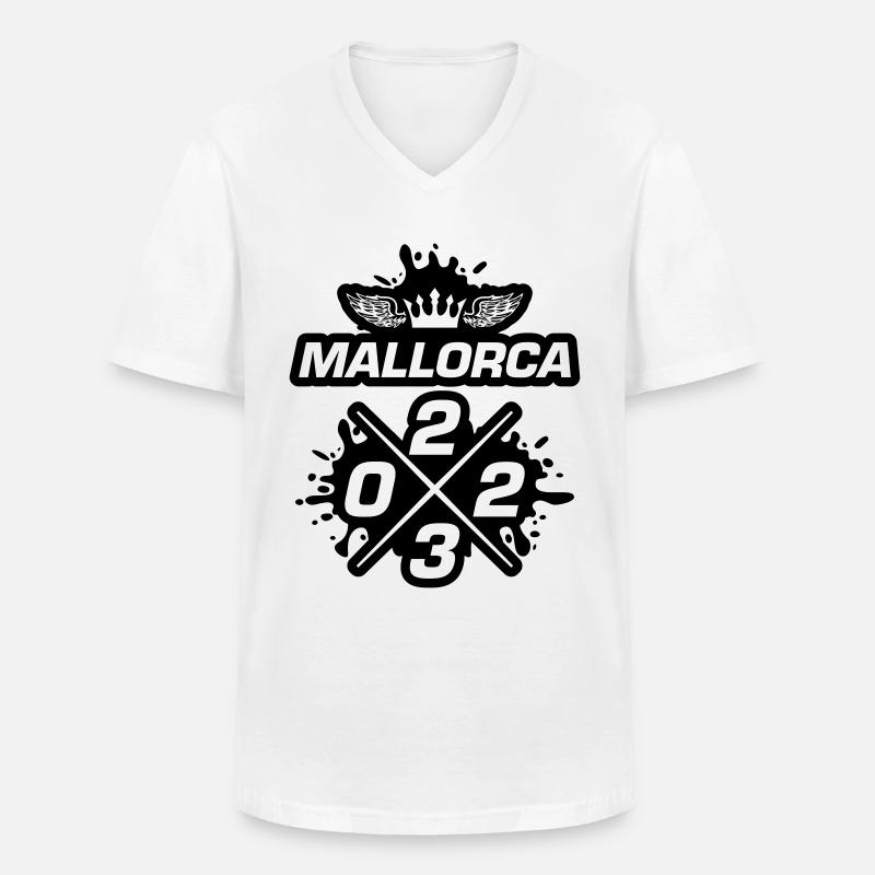 Mallorca 2023 - Männer-T-Shirt mit V-Ausschnitt - Weiß