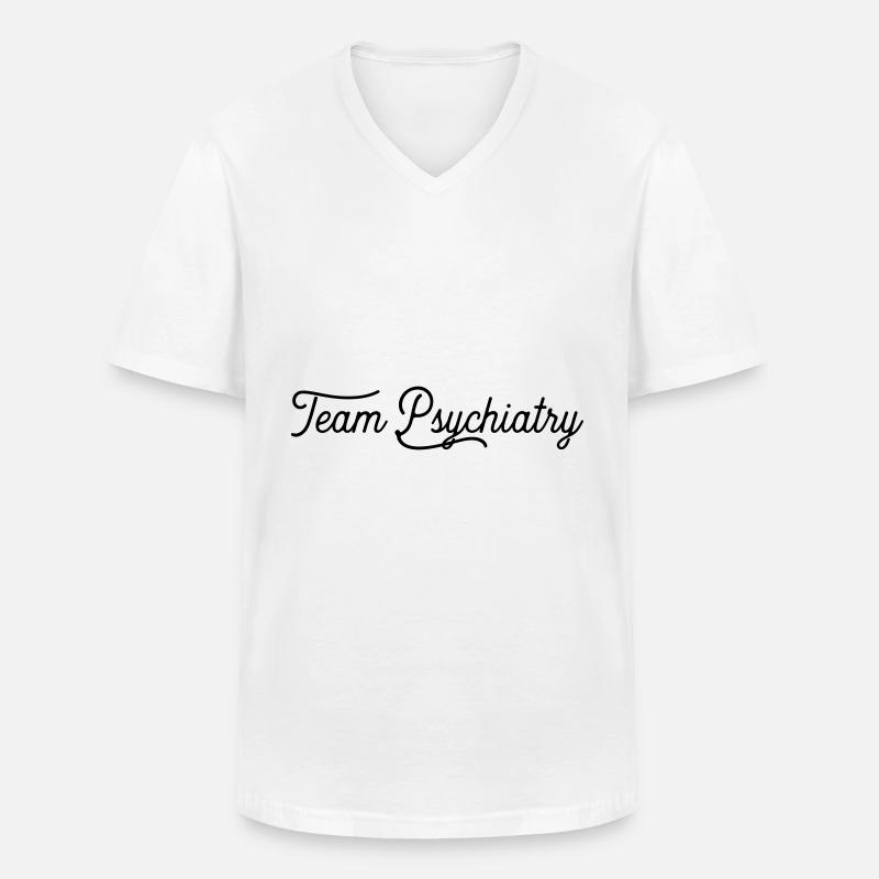 teampsychiatry - Männer-T-Shirt mit V-Ausschnitt - Weiß