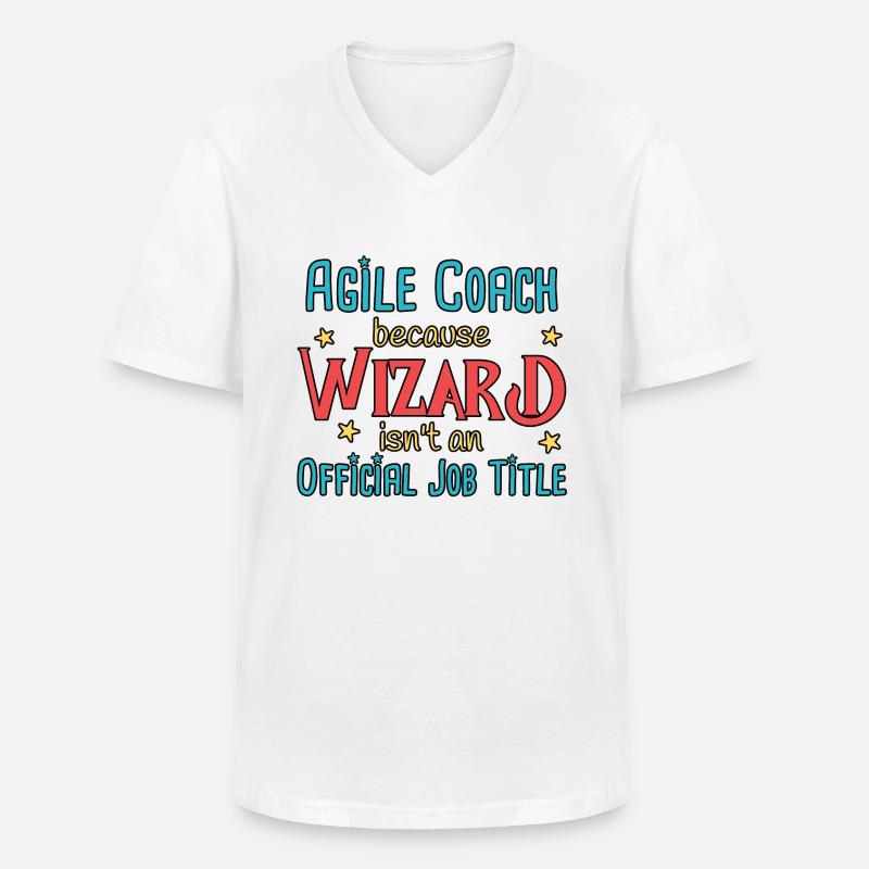 Agile Coach Wizard - Männer-T-Shirt mit V-Ausschnitt - Weiß