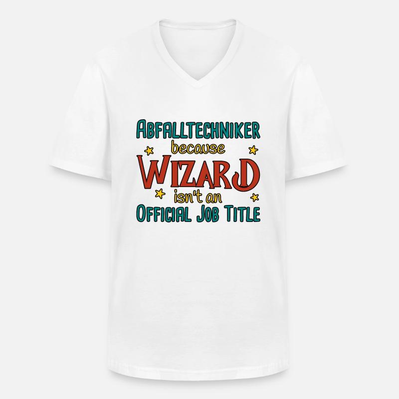 Abfalltechniker Wizard - Männer-T-Shirt mit V-Ausschnitt - Weiß