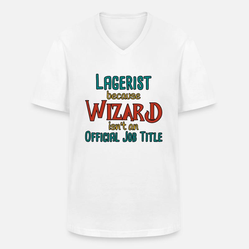 Lagerist Wizard - Männer-T-Shirt mit V-Ausschnitt - Weiß