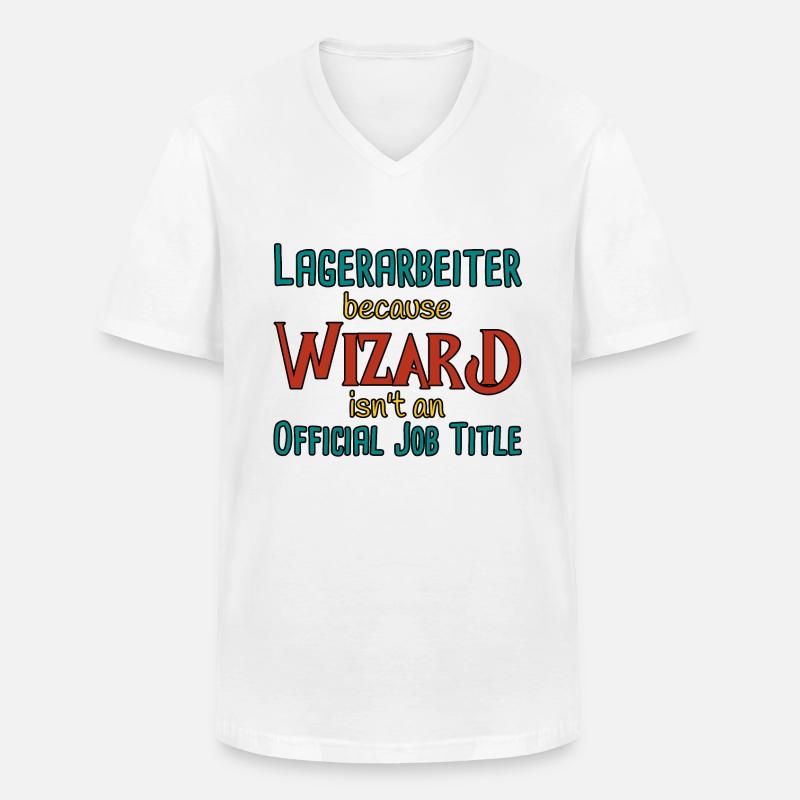 Lagerarbeiter Wizard - Männer-T-Shirt mit V-Ausschnitt - Weiß