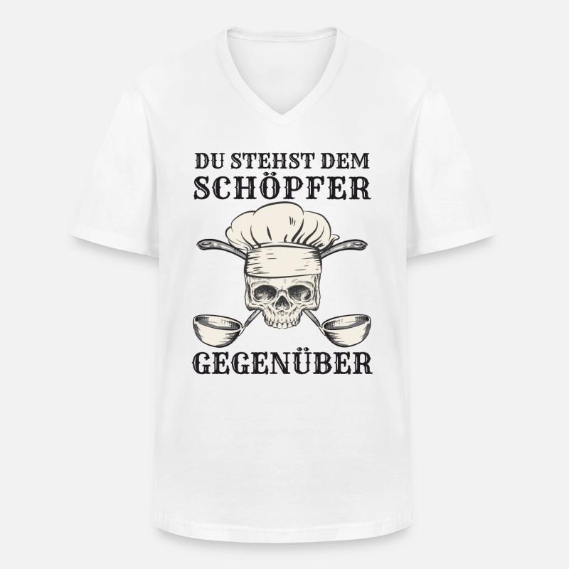 Koch Kochen Köche Gastronomie - Männer-T-Shirt mit V-Ausschnitt - Weiß